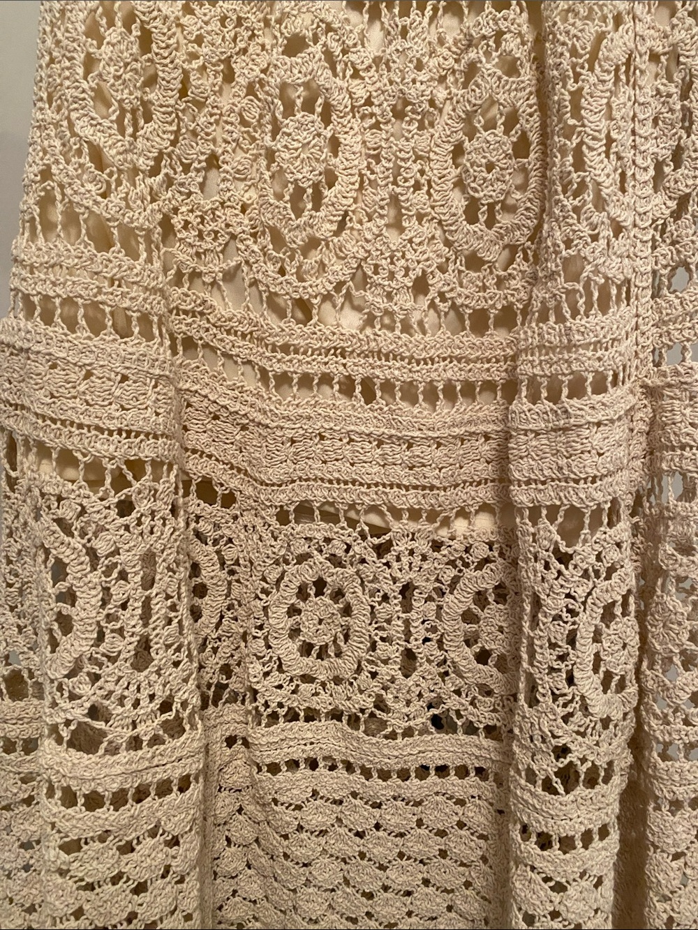 Anthropologie by mermaid Beige Crochet Maxi Skirt size S-M - Picture 3 of 3